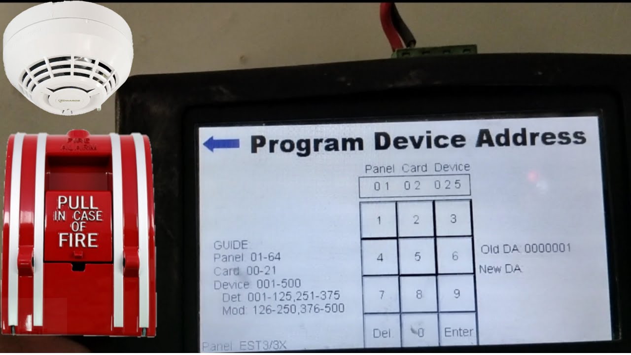 How to programming device address siga HDT Edwards est3 fire alarm system #firealarmsystem