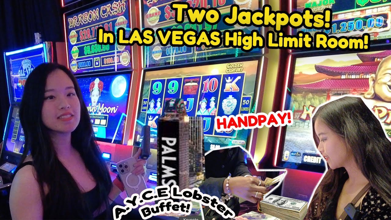 I Hit A Jackpot in LAS VEGAS! High Limit Room Playing Dragon Link! First Time Palm's Lobster Buffet!