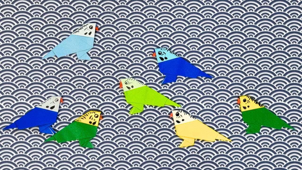 PERIQUITO DE ORIGAMI - PARAKEET ORIGAMI - PASSO A PASSO DA DOBRADURA DE PAPEL