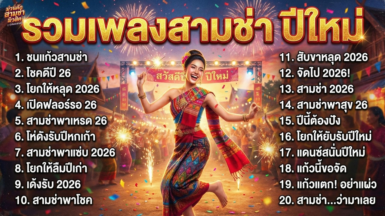 รวมเพลงสามช่า ปีใหม่ 2026 ม่วนๆ มันส์ๆ โจ๊ะๆ แดนซ์ๆ สนุกม่วนทั้งคืน ฟังต่อเนื่อง ไม่มีโฆษณาคั่นบ่อย