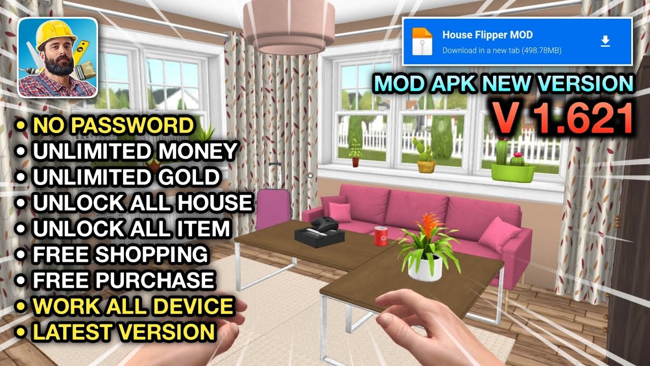House Flipper Mod V 1.621 Apk Terbaru 2026 - Unlimited Money & Unlock All Item