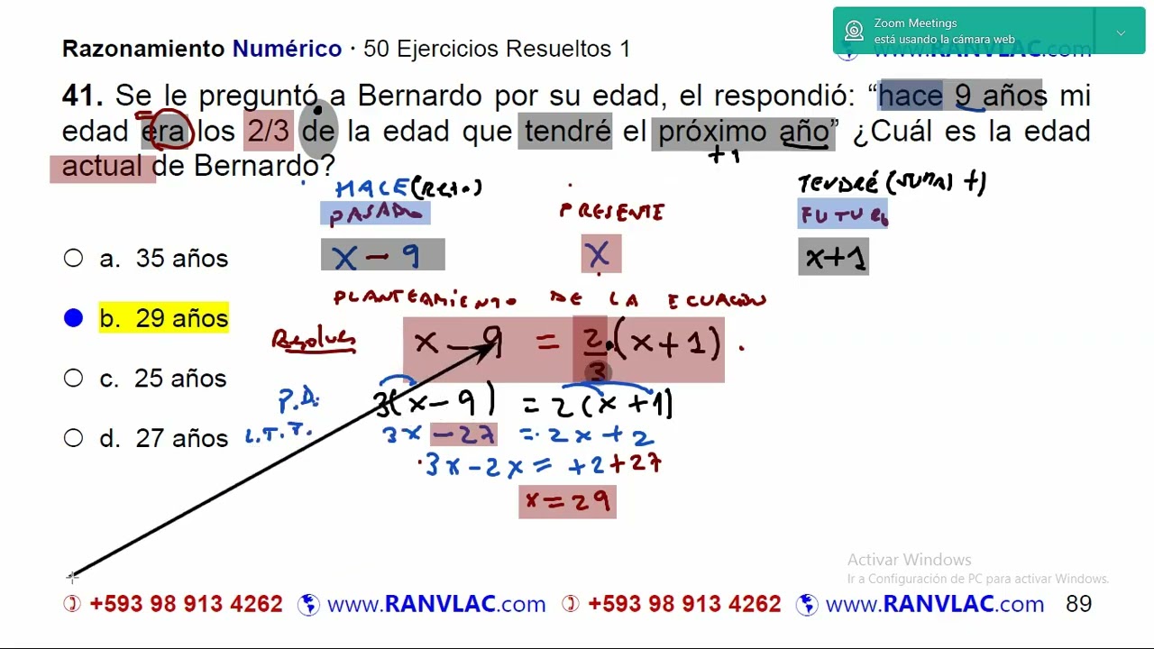 Razonamiento Numérico - Comprensión y Análisis de Problemas Matemáticos