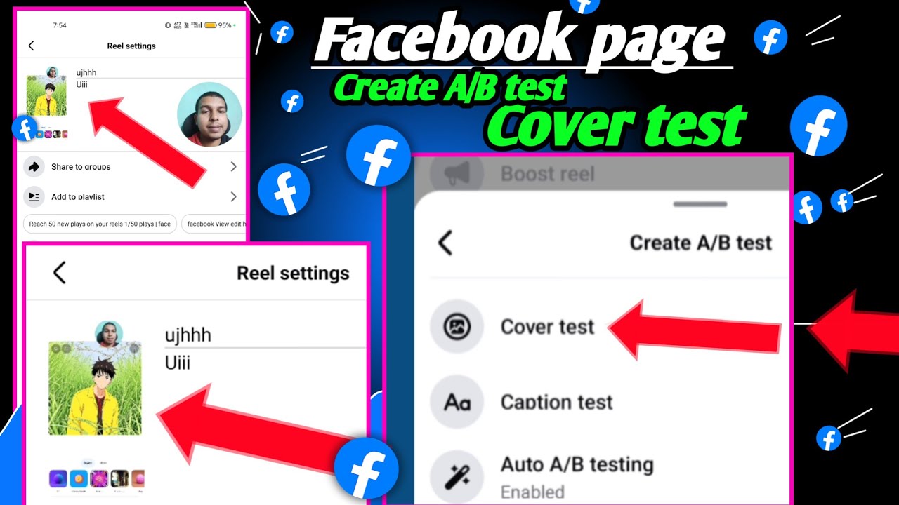 Facebook Create A/B test // Facebook Cover test 