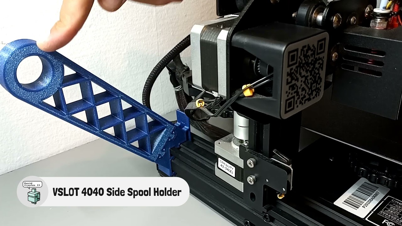 Ender 3. 3D Printed VSLOT 4040 Side Spool holder.