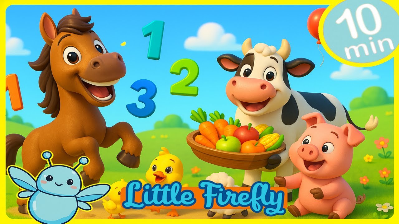 Count with the Horse 🐴 + Animal Song Compilation | Educational Music for Kids | Little Firefly