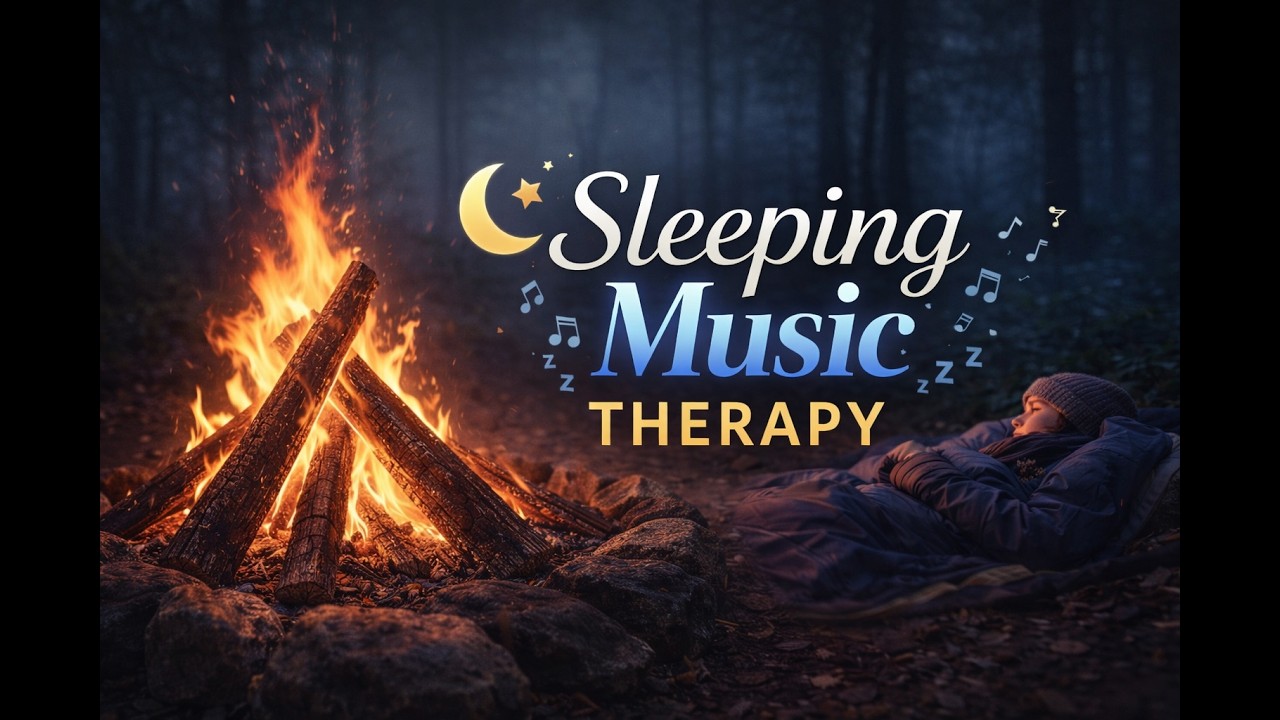 18 MINUTES CALM AND RELAXING MUSIC FOR SLEEPING THERAPY WITH WOOD BURNING VISUAL AND SOUND