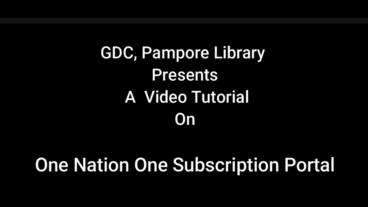 One Nation One Subscription (ONOS) Login & Access Tutorial