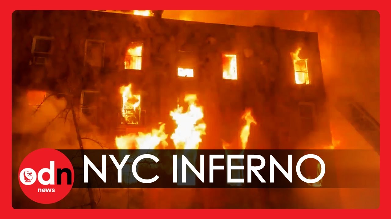 Dramatic Scenes as Huge Fire Engulfs Five-Storey Building in Manhattan