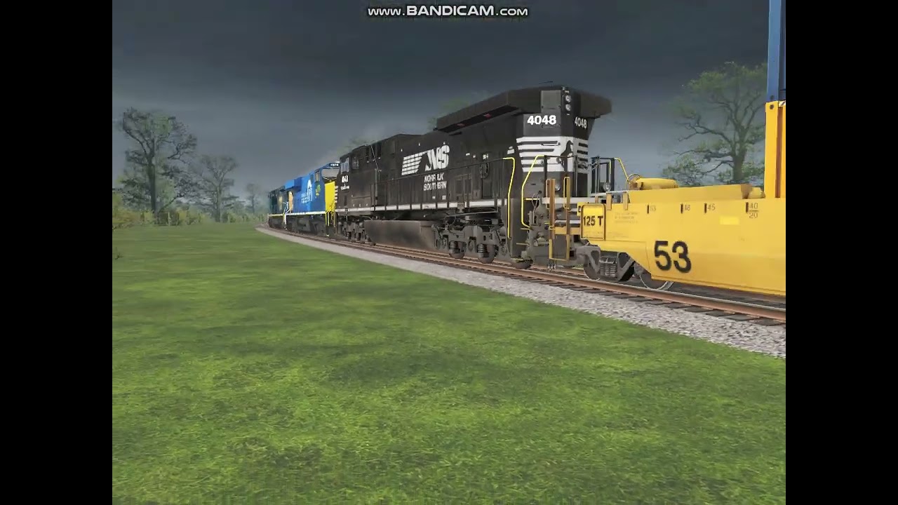 TRS22 Ns 29A CSX 7659 C40-8 YN3 Takes The Lead Long Train