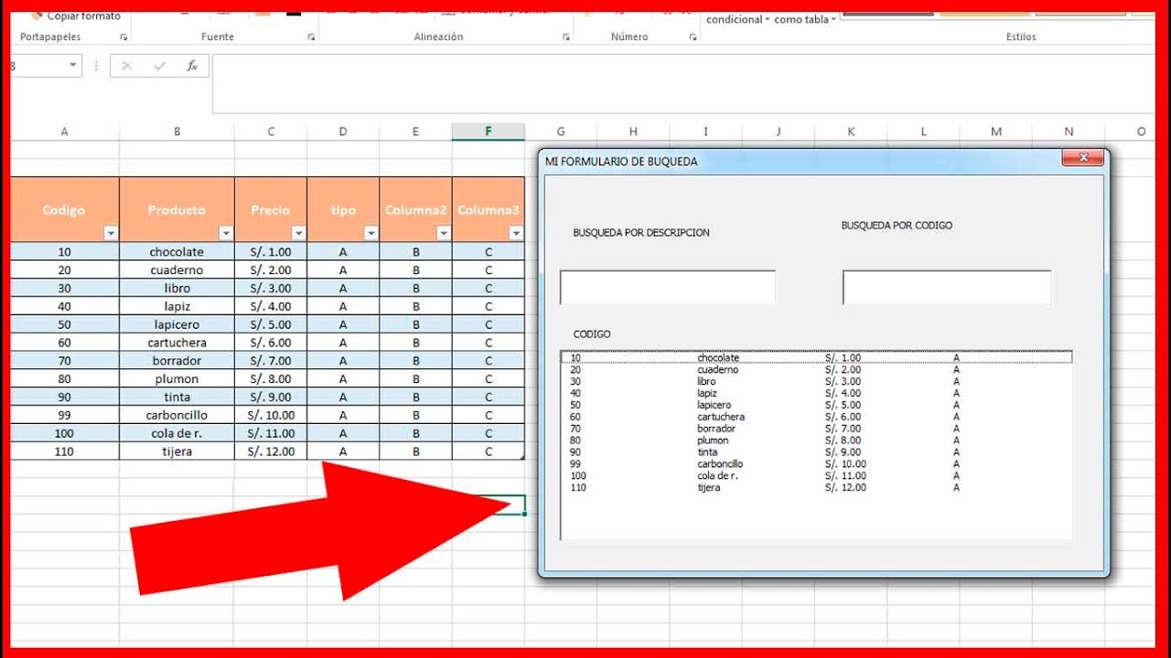 Excel - Como hacer un formulario de busqueda inteligente en Excel  VBA (Macros)