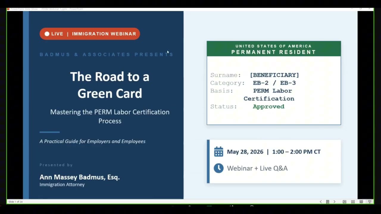 The Road to a Green Card: Mastering the PERM Labor Certification Process | Badmus & Associates 