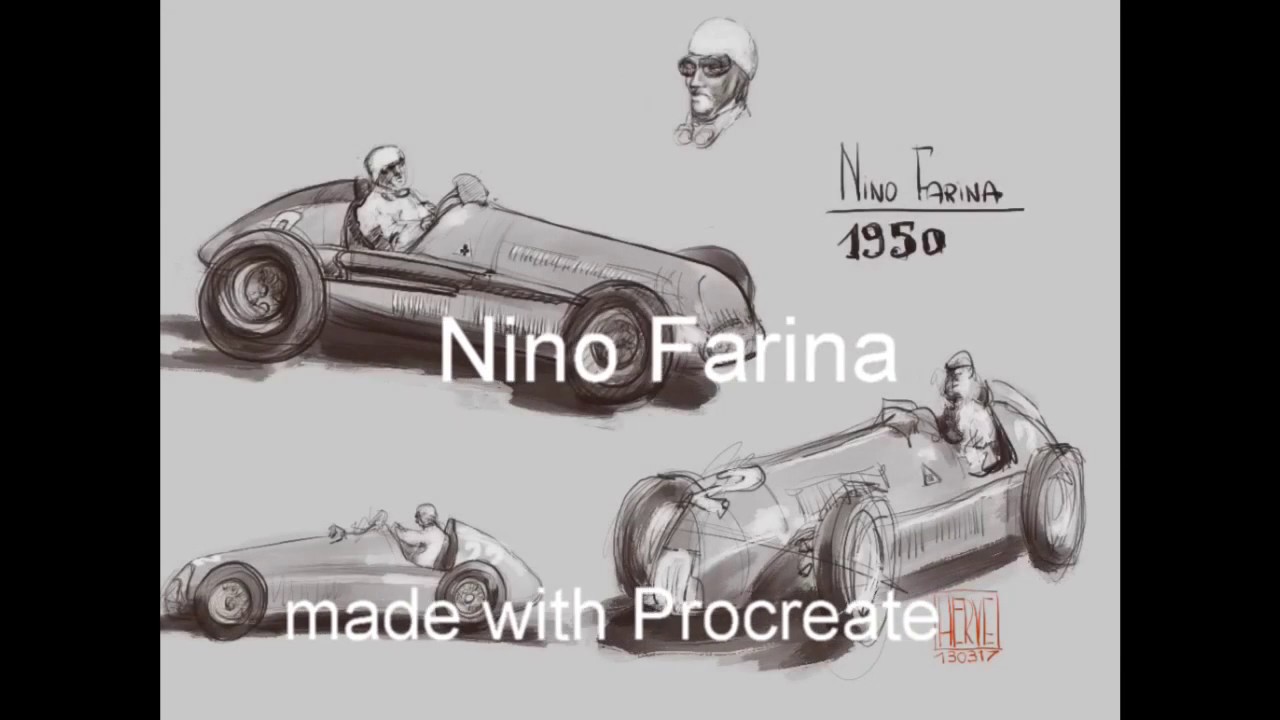 Nino Farina 1950 Procreate Sketch
