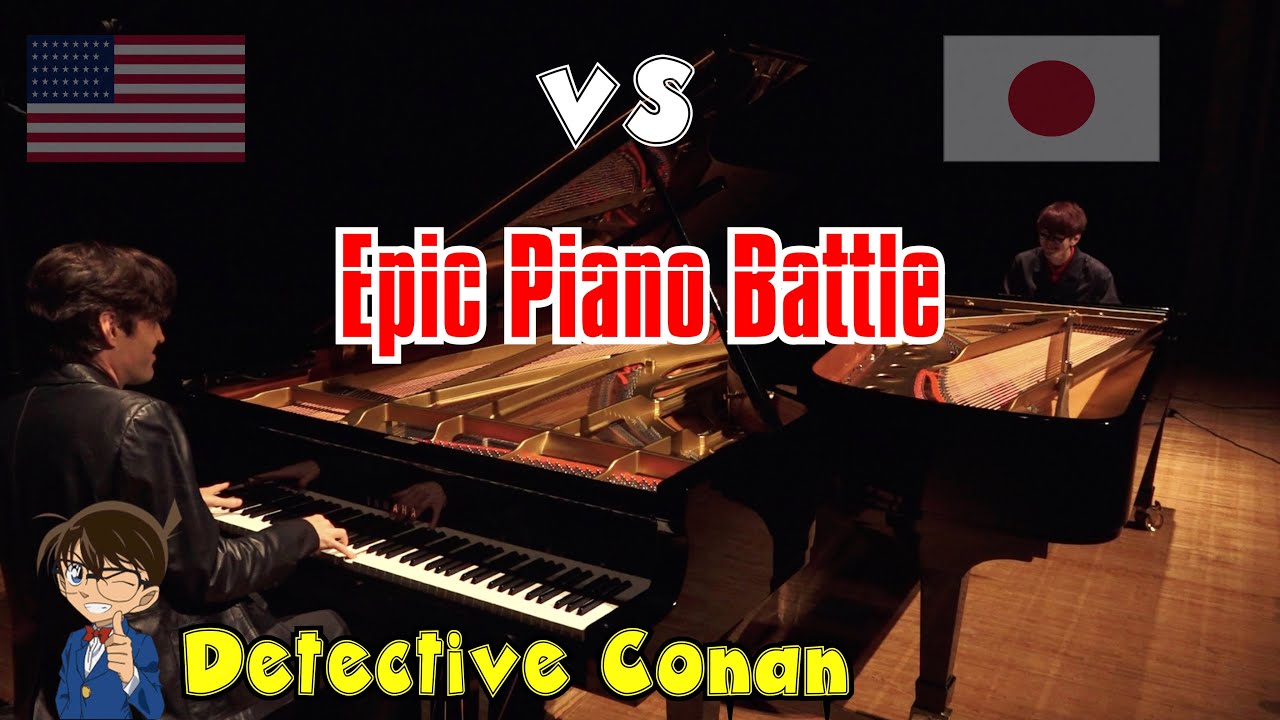 Japanese Pianist Yomii / American Pianist Jacob Koller Play “Detective Conan Theme” - Piano Battle