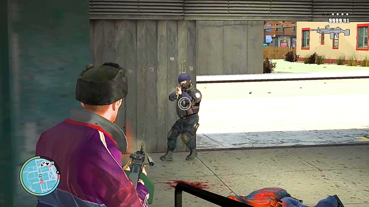 GTA 4 - SHOOTOUT AT HOVE BEACH TRAIN STATION & FIGHT WITH SWAT & POLICE + FOUR  STARS