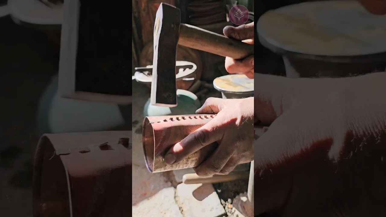 The method of making a copper cylinder by hand #coppersmith #handmade #making