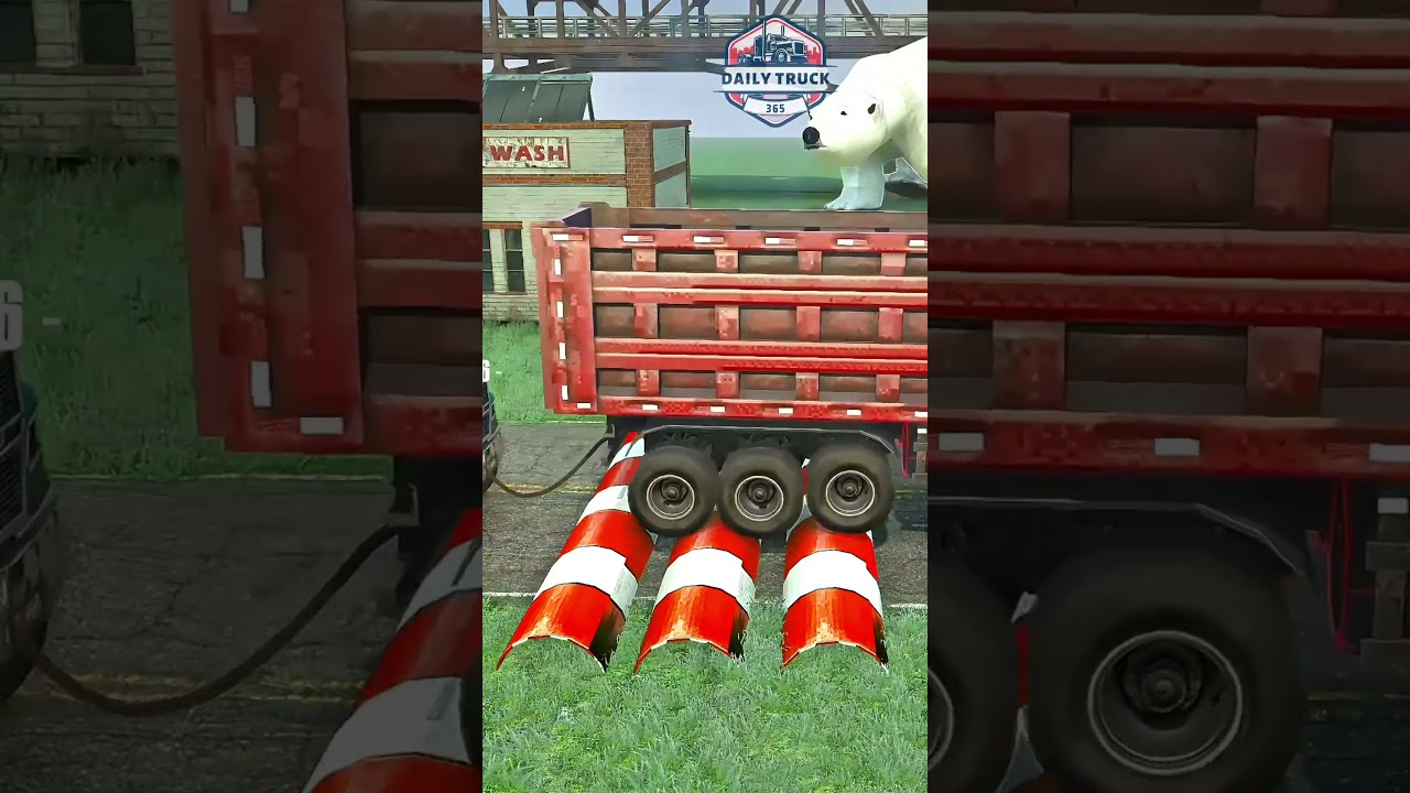SpinTires MudRunner |Truck Simulator Eps 33 | Container Truck Towing Another Truck Over a Speed Bump