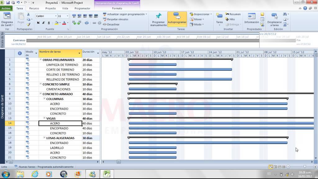 MS PROJECT 2010 - 1 TUTORIAL EN ESPA&Ntilde;OL