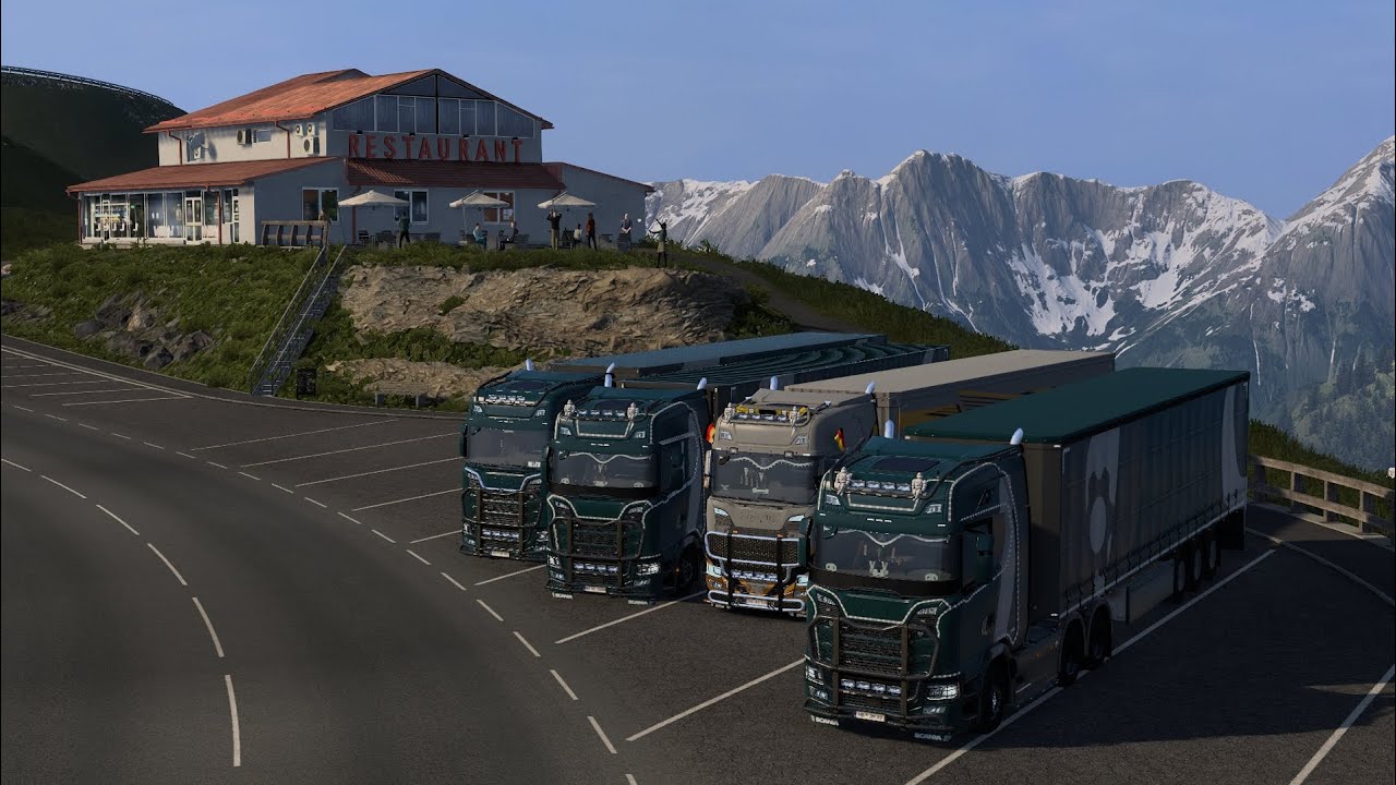 Euro Truck Simulator 2 heute ein kleiner Konvoi über die Alpen von Hamburg (D) nach Klagenfurt (A) 