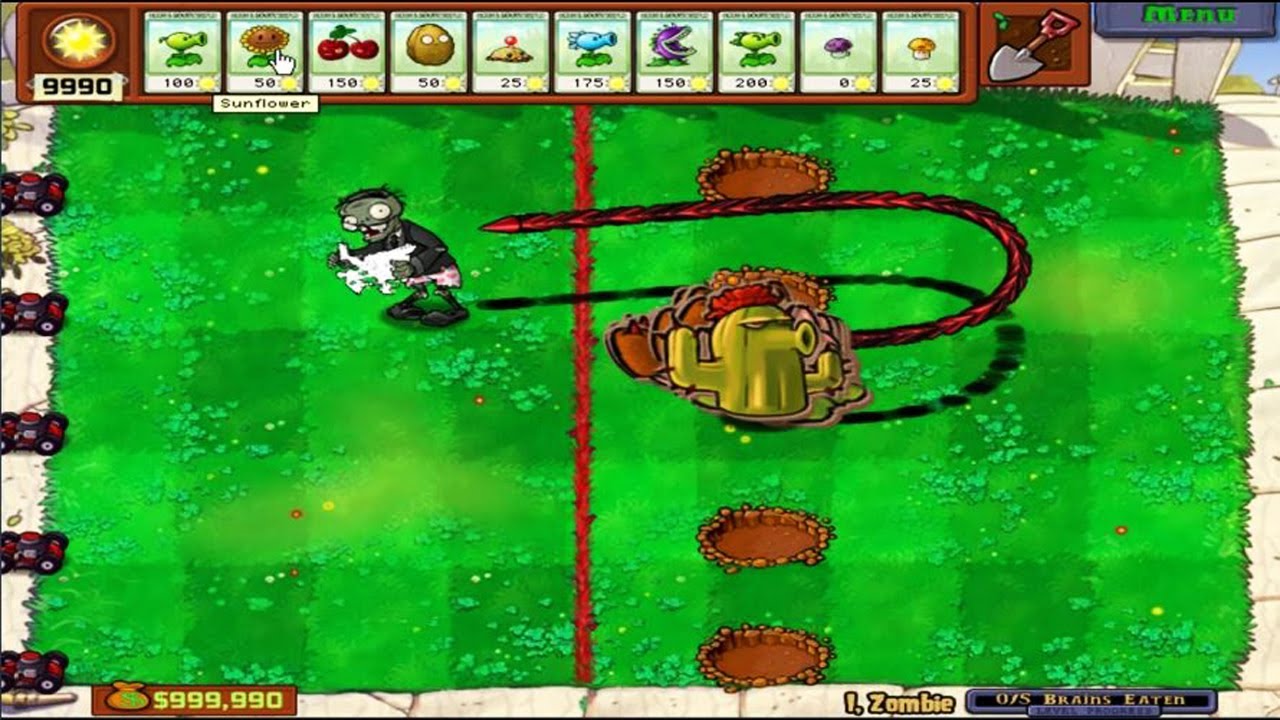 9999 Cattail Cactus vs All Zombie Plants vs Zombies Minigames Zombotany 2