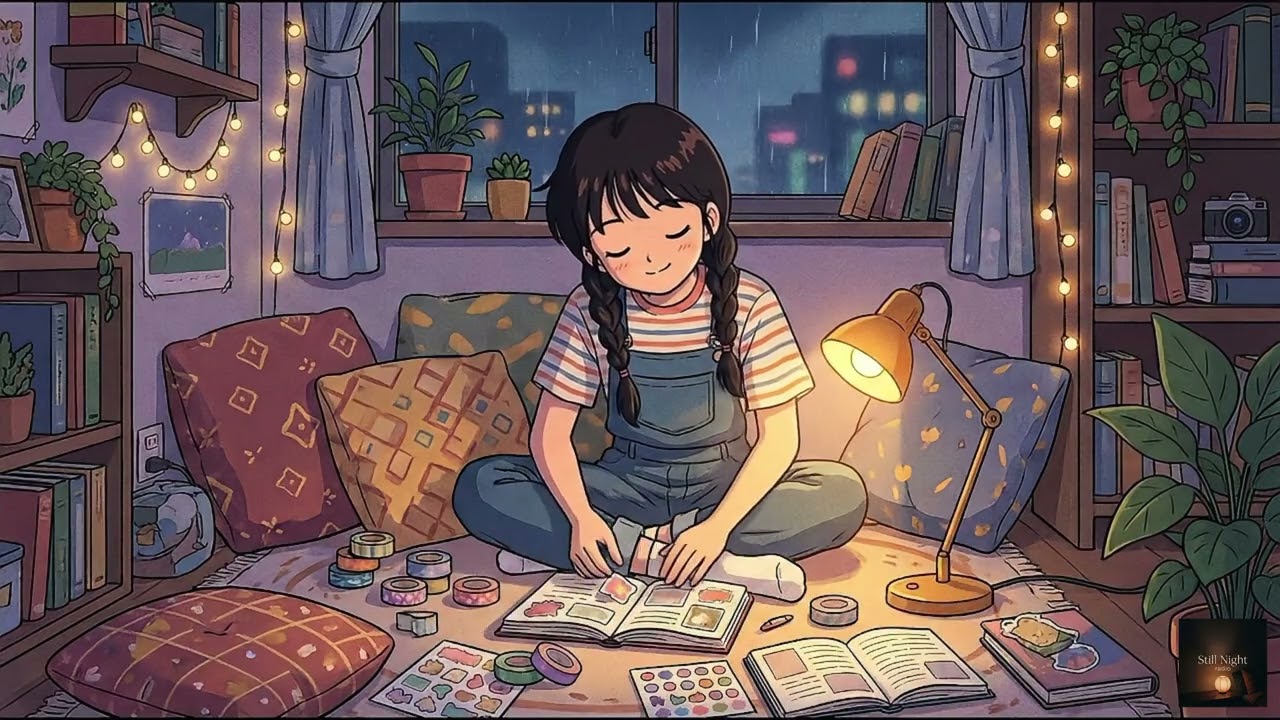 Cozy Night Lo-Fi for Relaxing 🌙 | Journaling & Rainy Window Vibes (1 Hour)