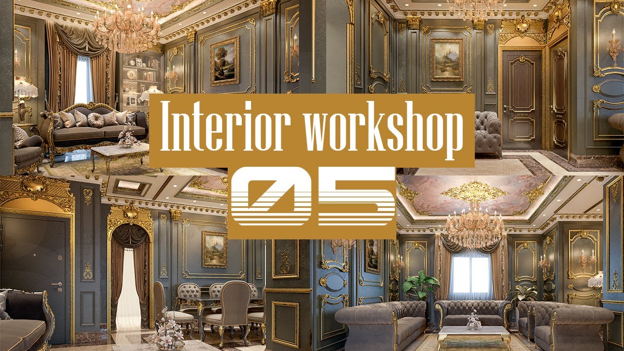 Introduction Workshop 005 Interior classic Reception Hall 3D MAX V Ray