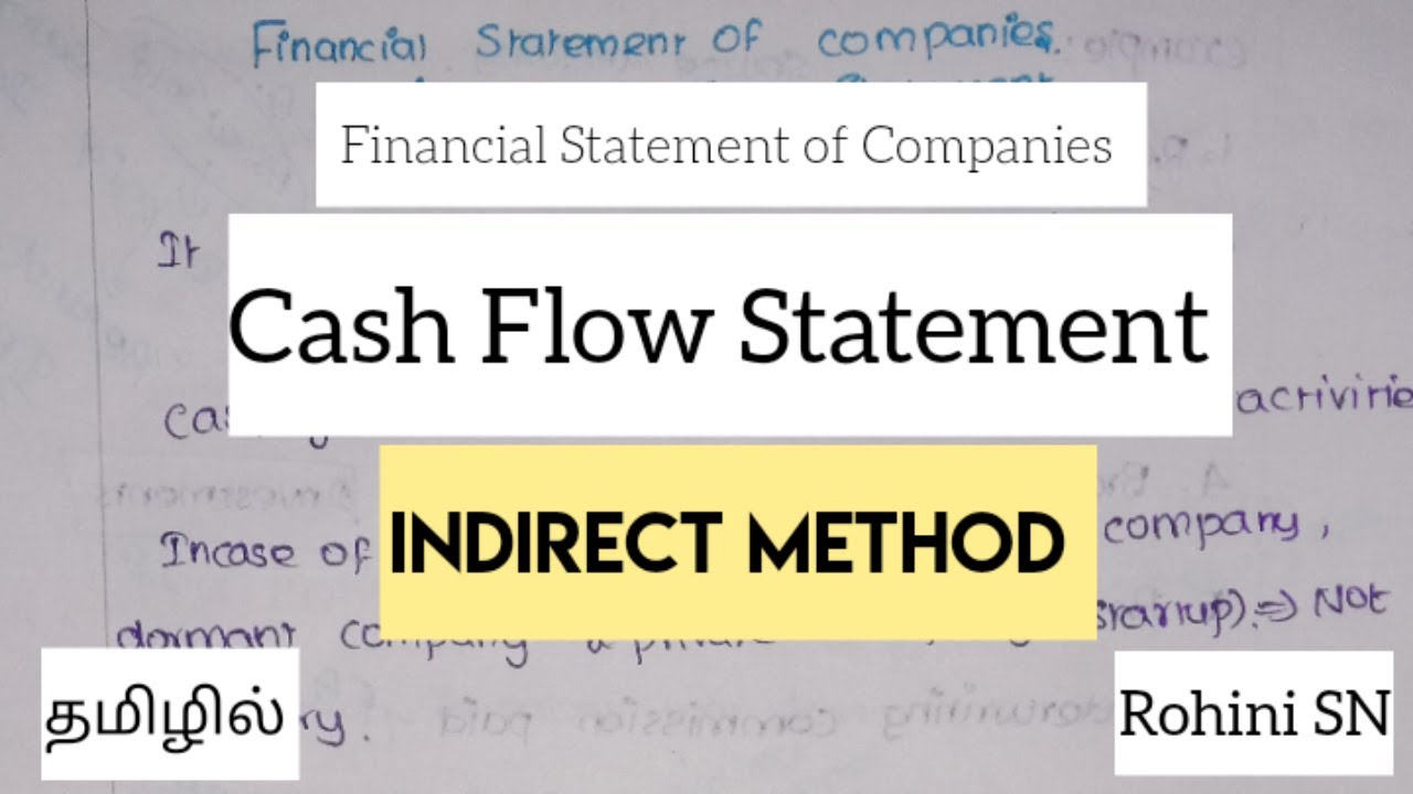 Cash flow Statement - Indirect Method in Tamil / Financial Statement of Companies