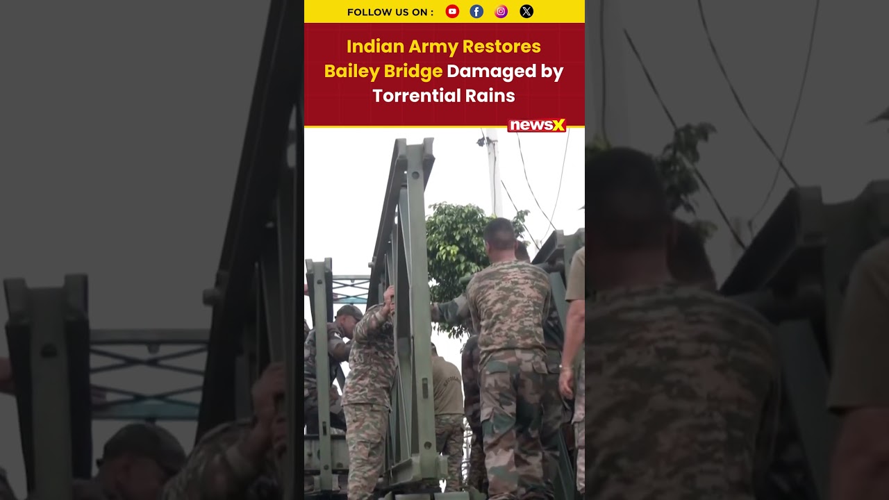 #watch | Indian Army Rebuilds Broken Bailey Bridge After Heavy Rainfall | #shorts