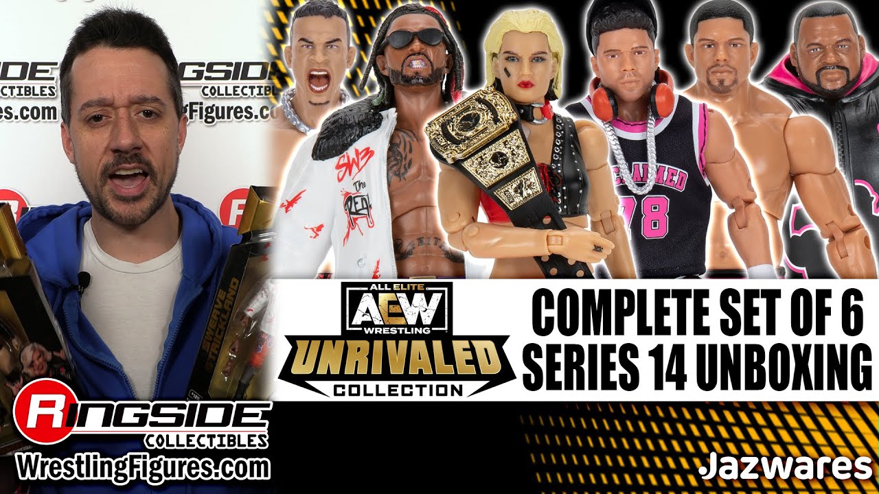 Ringside Collectibles Unboxing: Jazwares AEW Unrivaled 14 Full Set of Wrestling Action Figures!