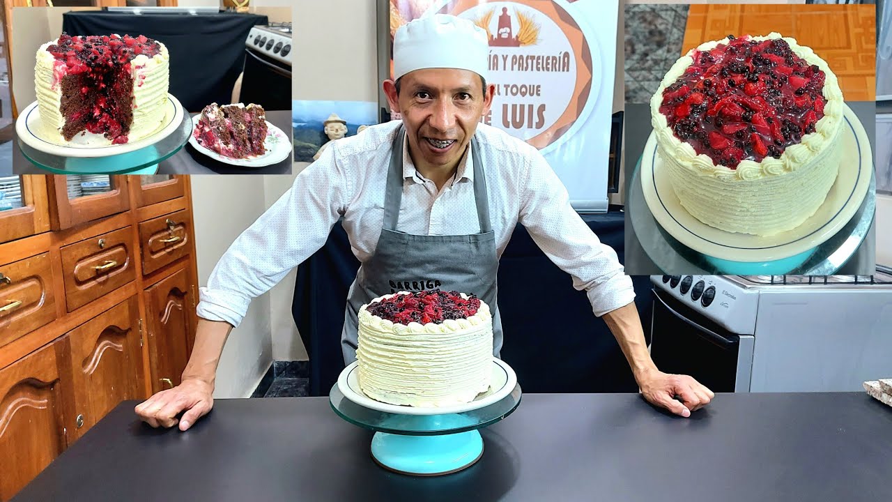 Torta de Chocolate con frutos Rojos Fácil y Deliciosa  (con el toque de Luis) Ecuador