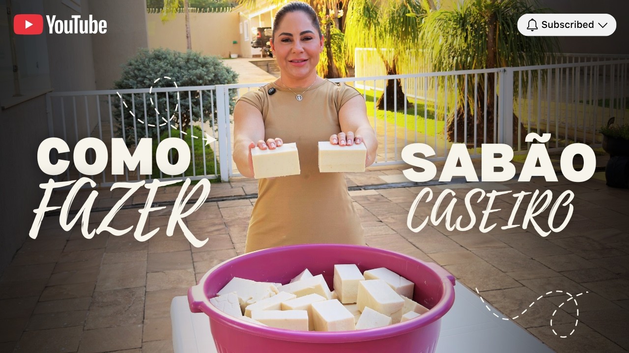 COMO FAZER SABÃO CASEIRO EM BARRA |  Só 3 Ingredientes e Muito Fácil 