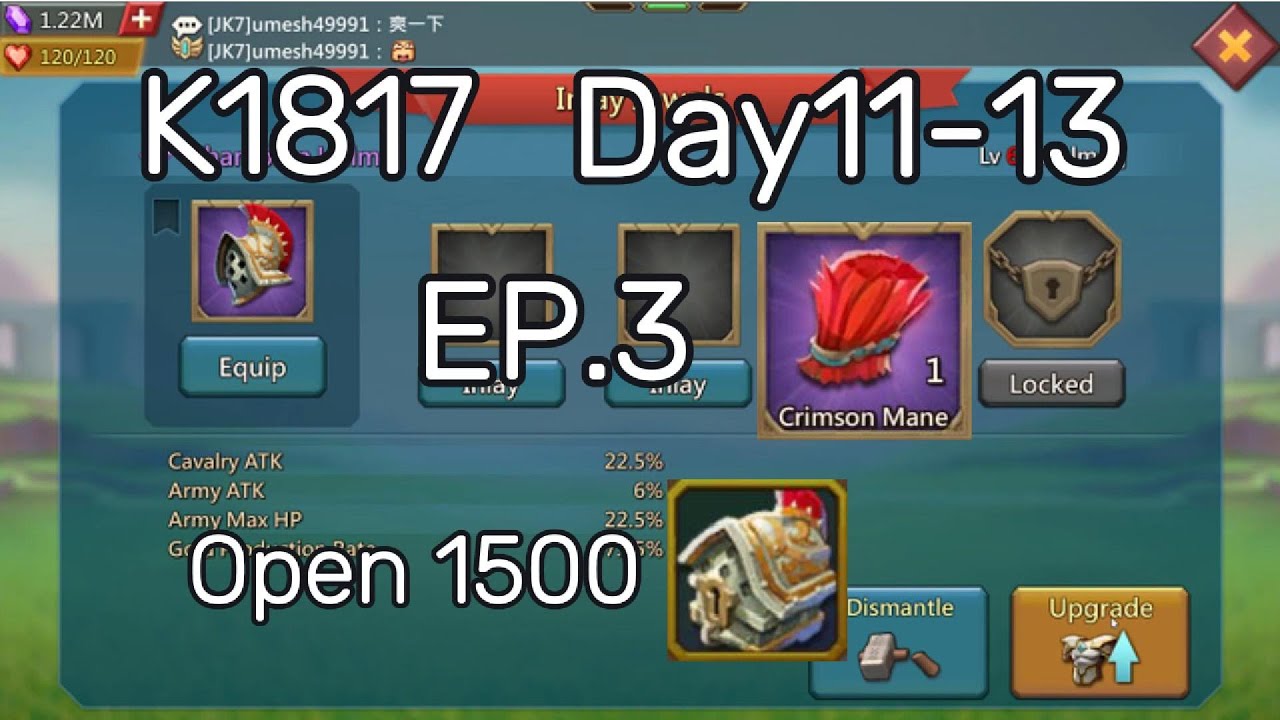 (Ep.3)K1817 Acc Day11-13,Open 1500 Champion Chest- Lords Mobile #lordsmobile