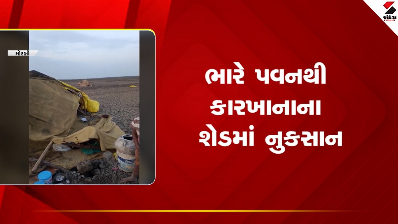 Strong Wind |ભારે પવનથી કારખાનાના શેડમાં નુકસાન | Factory Damage | Sandesh News