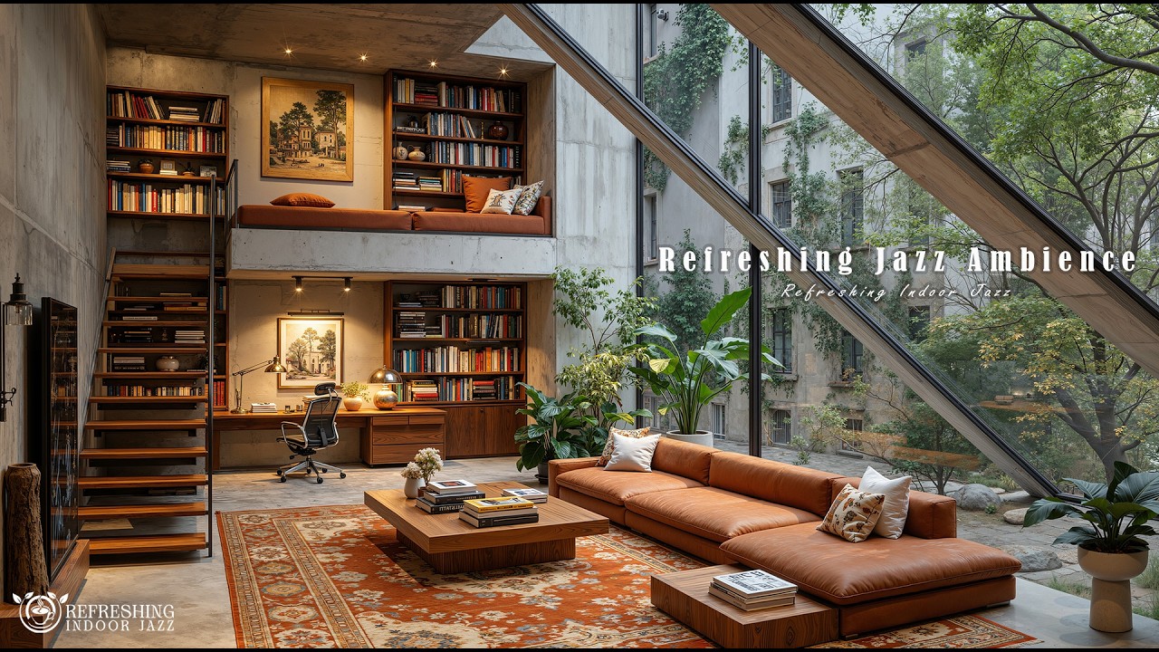 Refreshing Indoor Jazz Ambience for Calm | Soothing Jazz Playlist in Tranquil Living Room for Focus