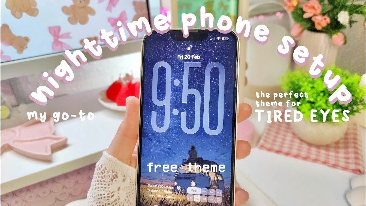 my go-to NIGHTTIME PHONE SETUP 💌 cozy phone theme for AFTER-DARK SCROLLING ☁️ theme for TIRED EYES ♡