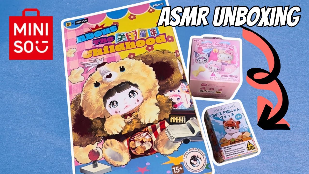 ASMR Miniso Unboxing 🎧 Sanrio, Nommi & Mofusand Blind Boxes!