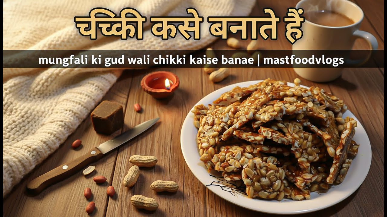 चिक्की कैसे बनाते हैं - mungfali ki gud wali chikki kaise banae | mastfoodvlogs