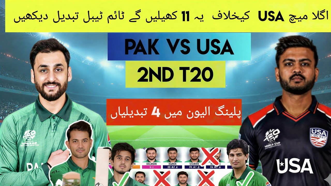 Agha Made 4 Big Changes in Pakistan Team Playing 11 For T20 World Cup Match vs USA 2026