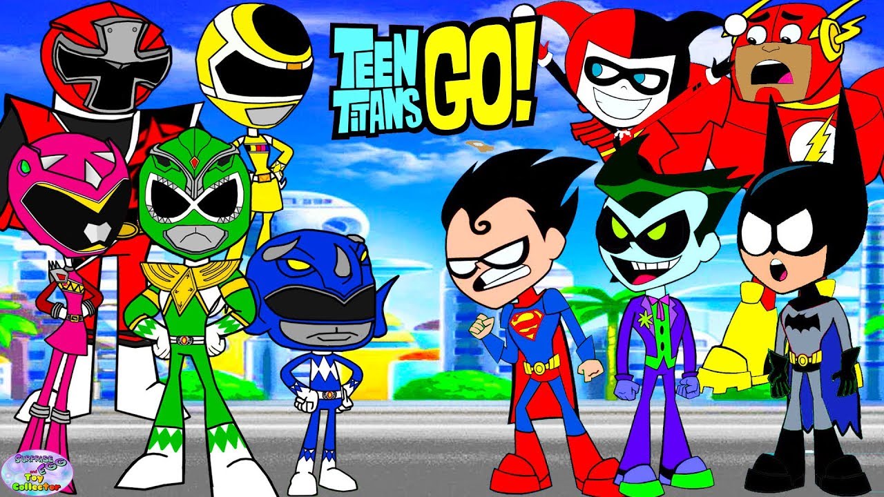 Teen Titans Go! vs. Power Rangers Batman and friends! Cartoon Character Swap - SETC
