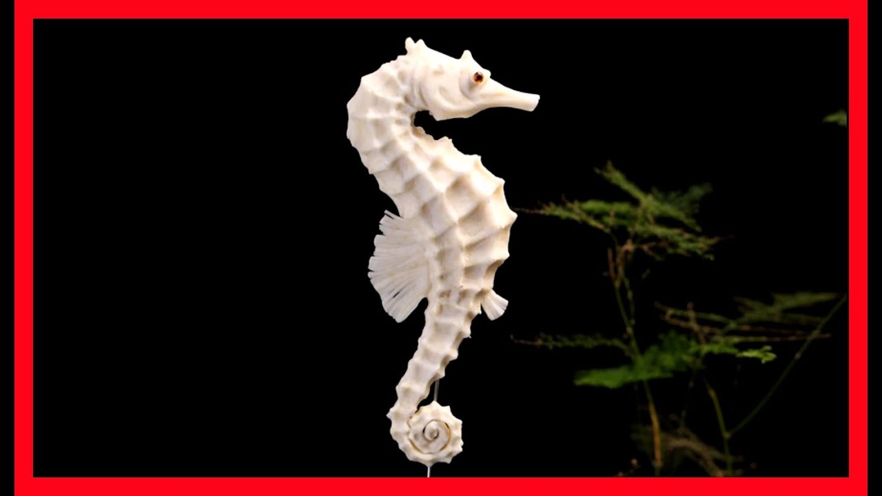 Art carvings of fruits and vegetables. sculpture seahorses.