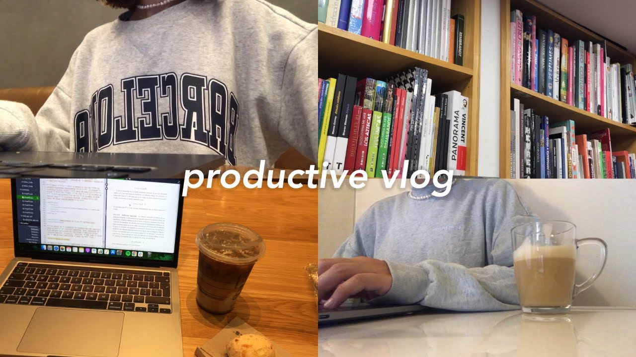productive vlog | studying at a cafe, walk by the beach, coffee, buying books & more