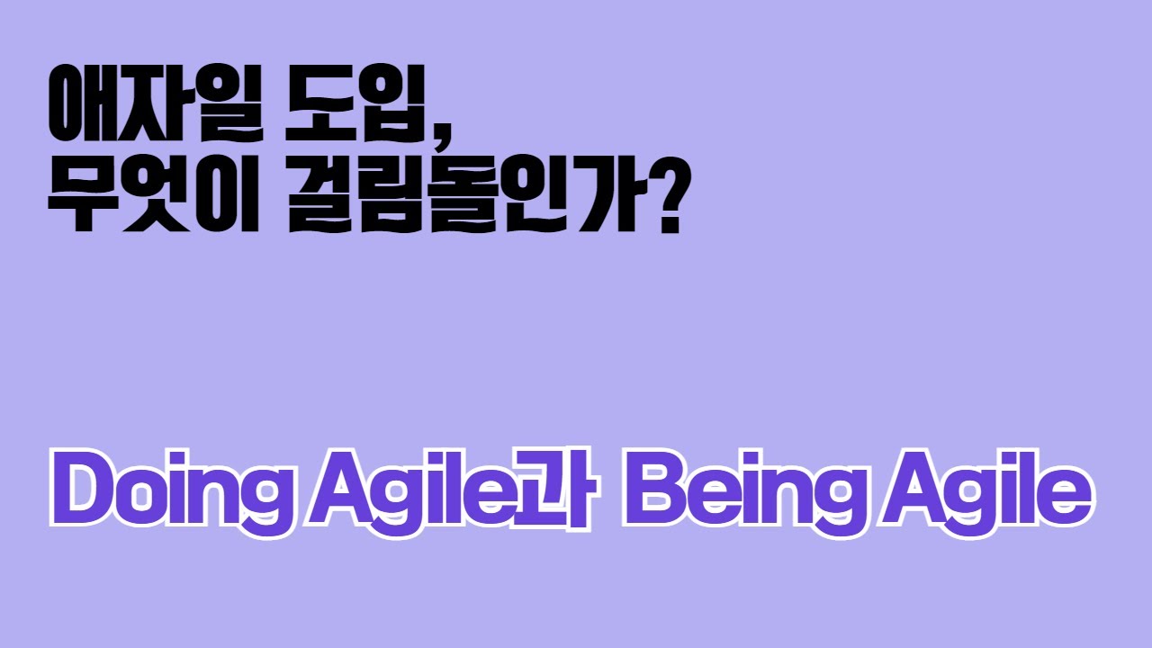 Doing Agile과 Being Agile로 알아보는 애자일 도입 전략