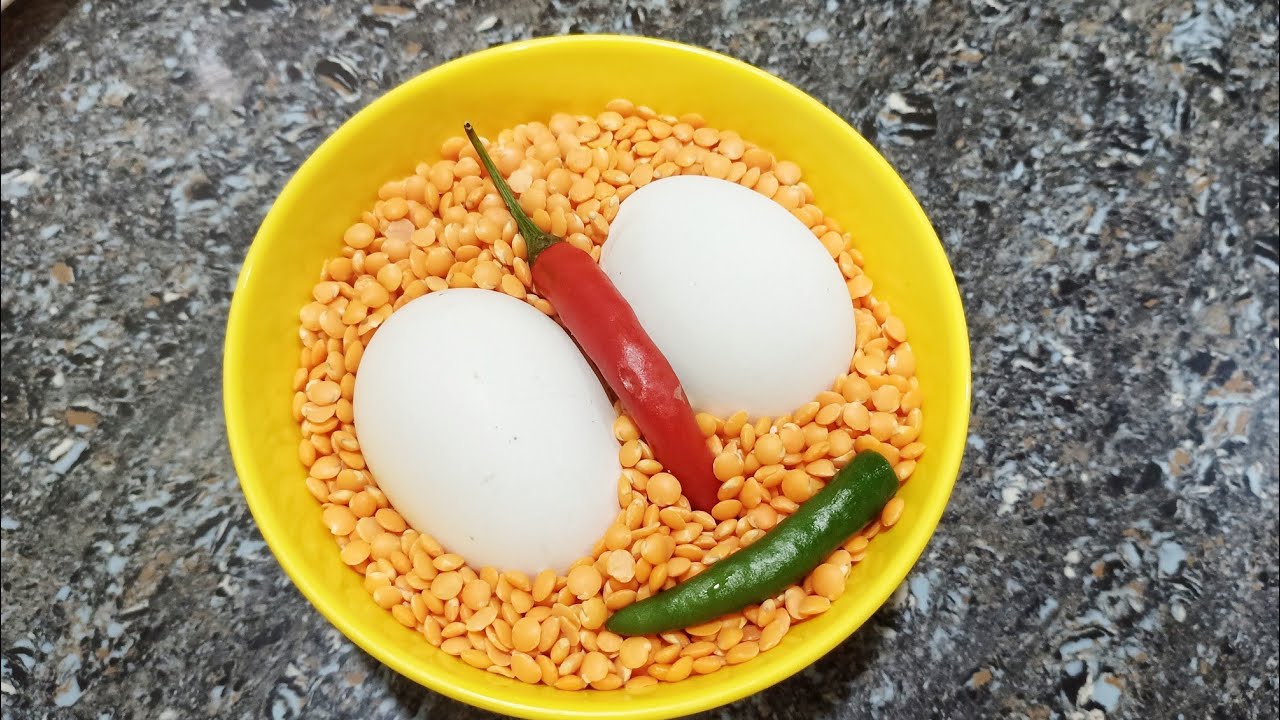 একাপ মচুৰ দাইল আৰু দুটা কণী, আহক বনাও এটা সুন্দৰ ৰেচিপি, two egg and Masur dal,