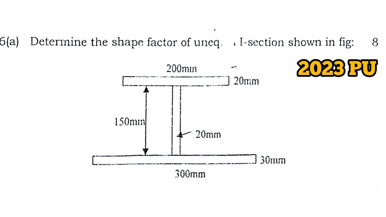 Shape factor of I section | Theory of Structure 2 Numerical | 2023 PU