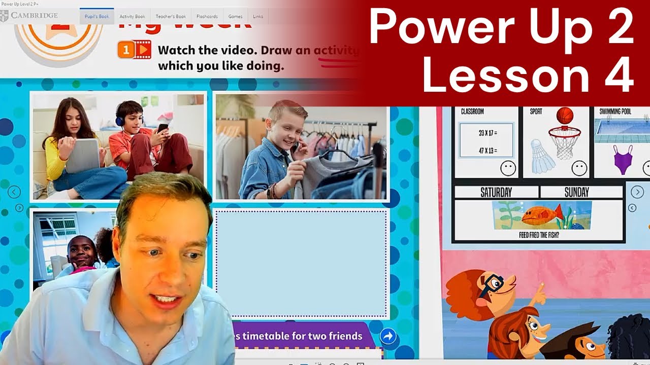 Learn Days of the Week & Frequency Words | Power Up 2 Unit 2 Lesson 1 My Week with Teacher AJ