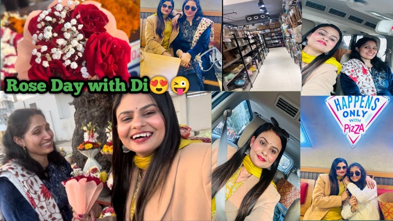 Vlog-15 Rose day ka Surprise with di 🤭 | adhi rat ko achanak kyu jana pada Lucknow | #couplevlog 