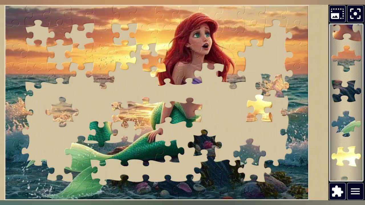 Ariel's Sunset perch👑🧜‍♀️🌅🌊🌈✨️🪄//jigsaw puzzles🧩🧩//jigsaw puzzles journey🧩🧩//puzzlesArt🧩🧩//