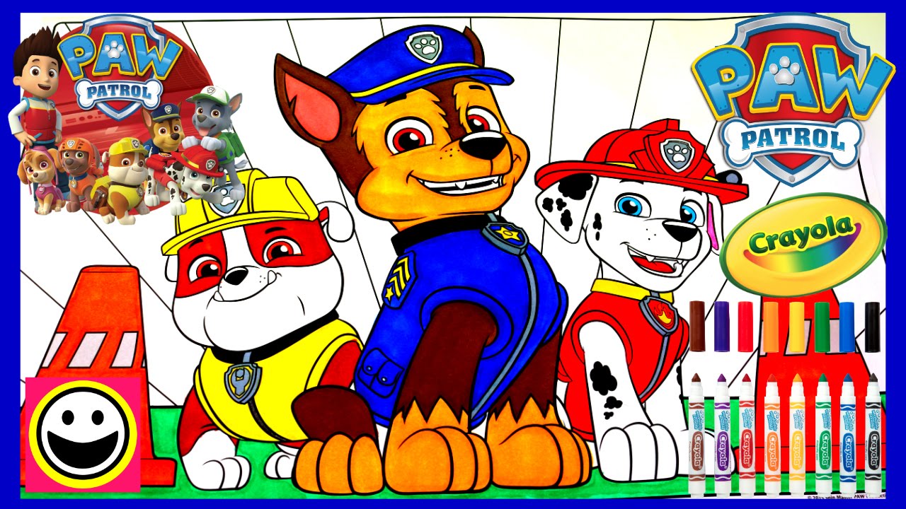PAW PATROL Pups!  Rubble, Chase & Marshall | Crayola Coloring Pages | Crayola Coloring Book