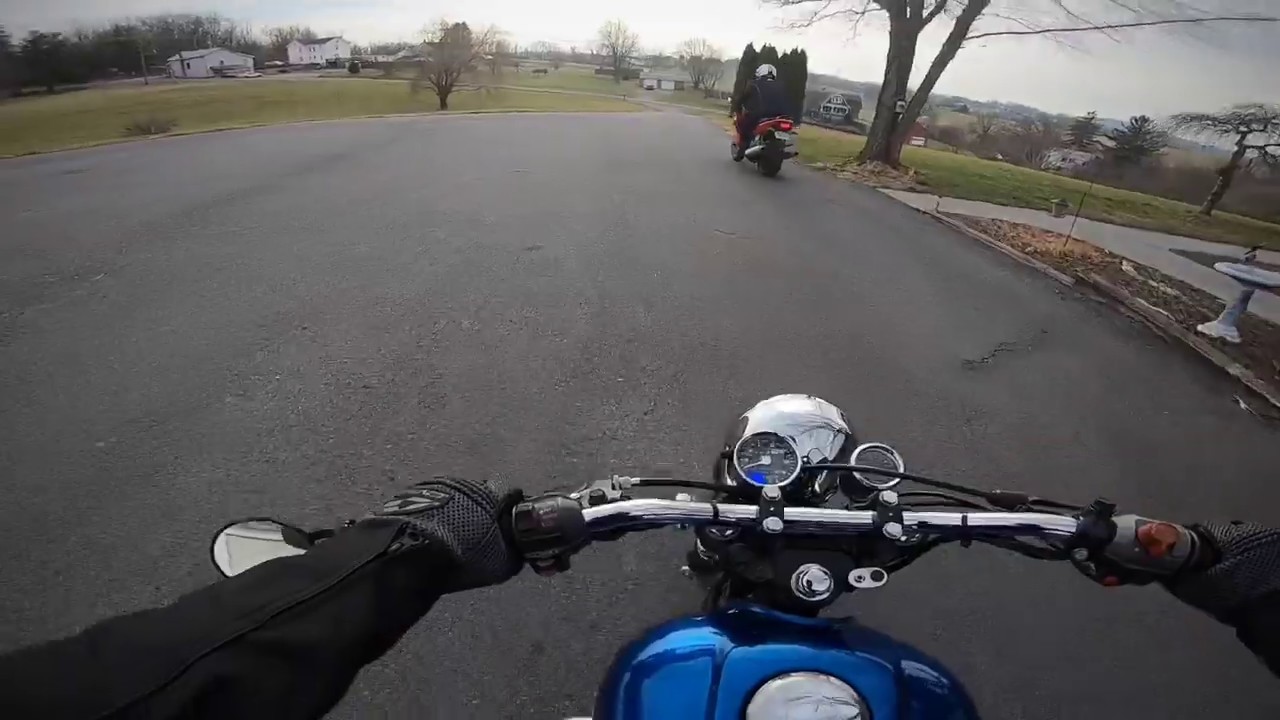 1982 Honda cm450 Cafe racer, riding down back roads