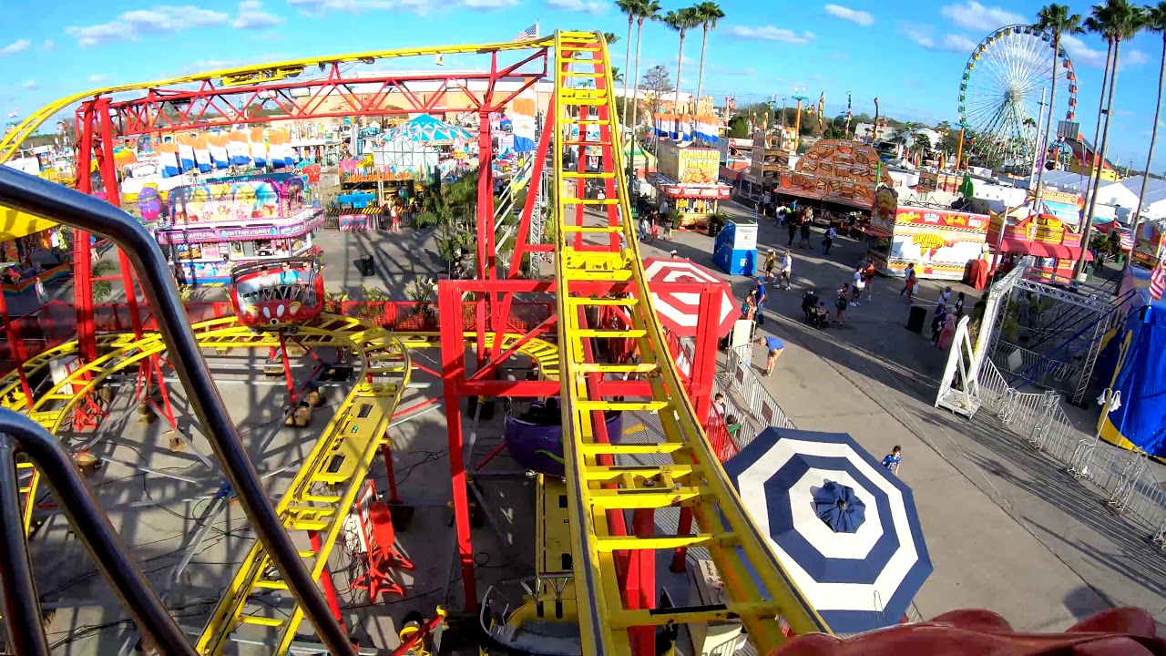 4K Mighty Mouse Roller Coaster Florida State Fair Tampa FL