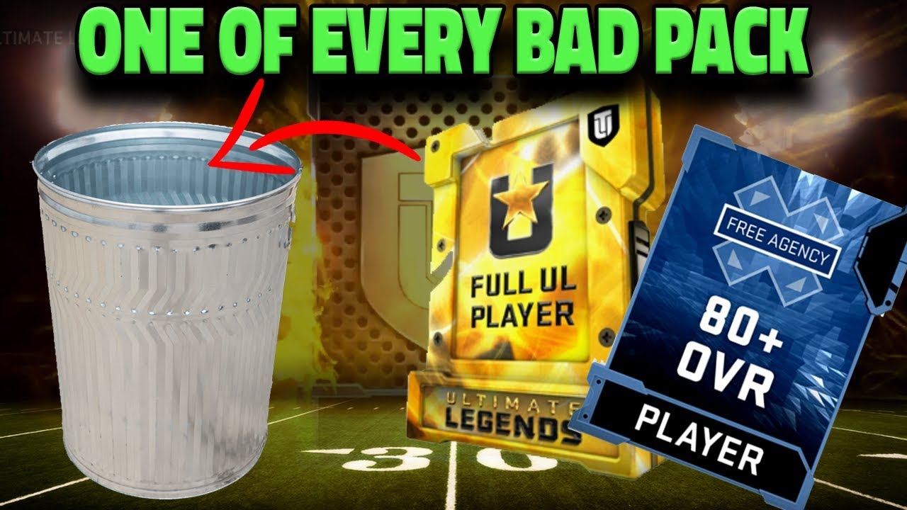 ONE OF EVERY BAD PACK *UL, FLASHBACK, SUPER BOWL* | MADDEN 19